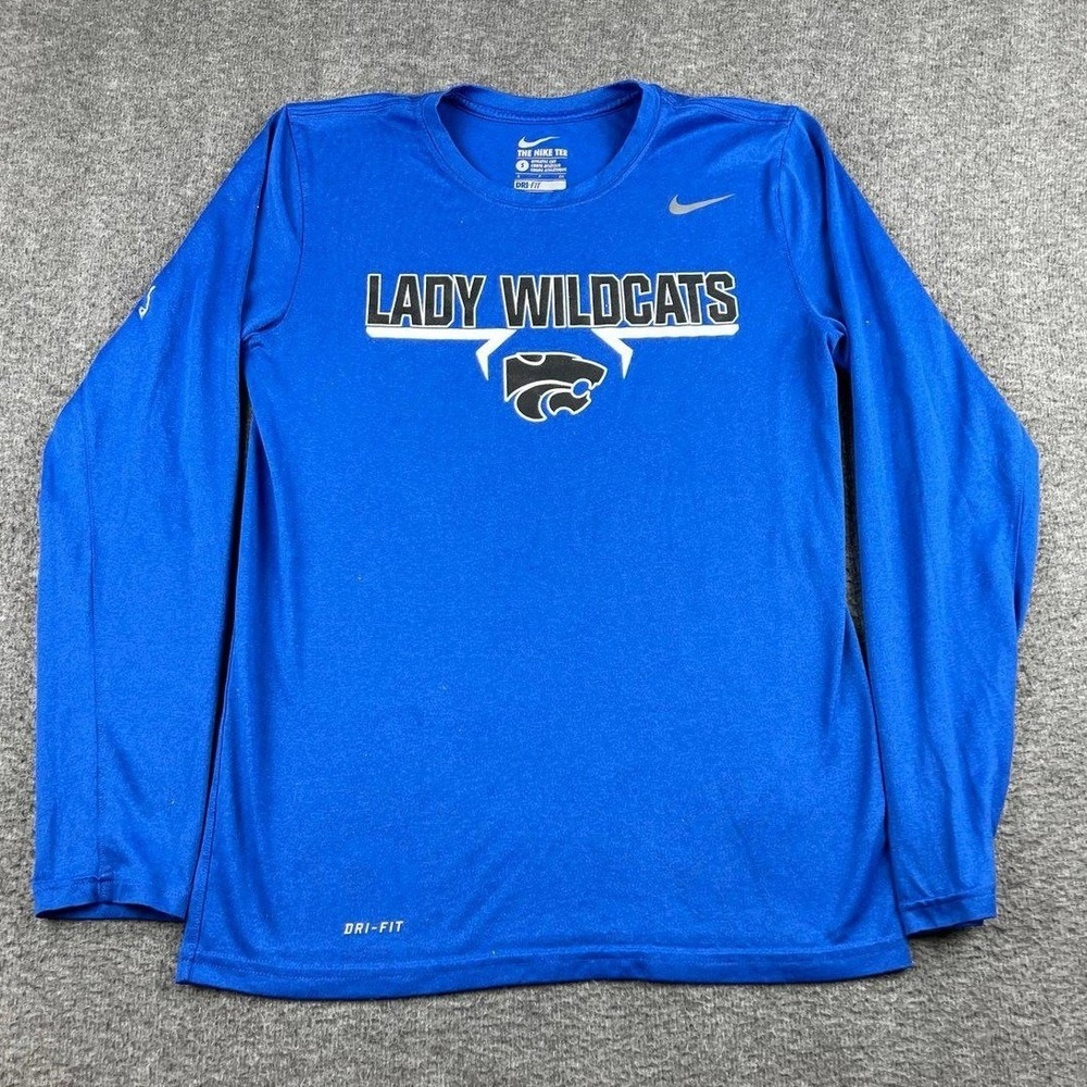 Nike Dri-FIT Women's Small Lady Wildcats Long Sleeve Graphic Tee Royal Blue